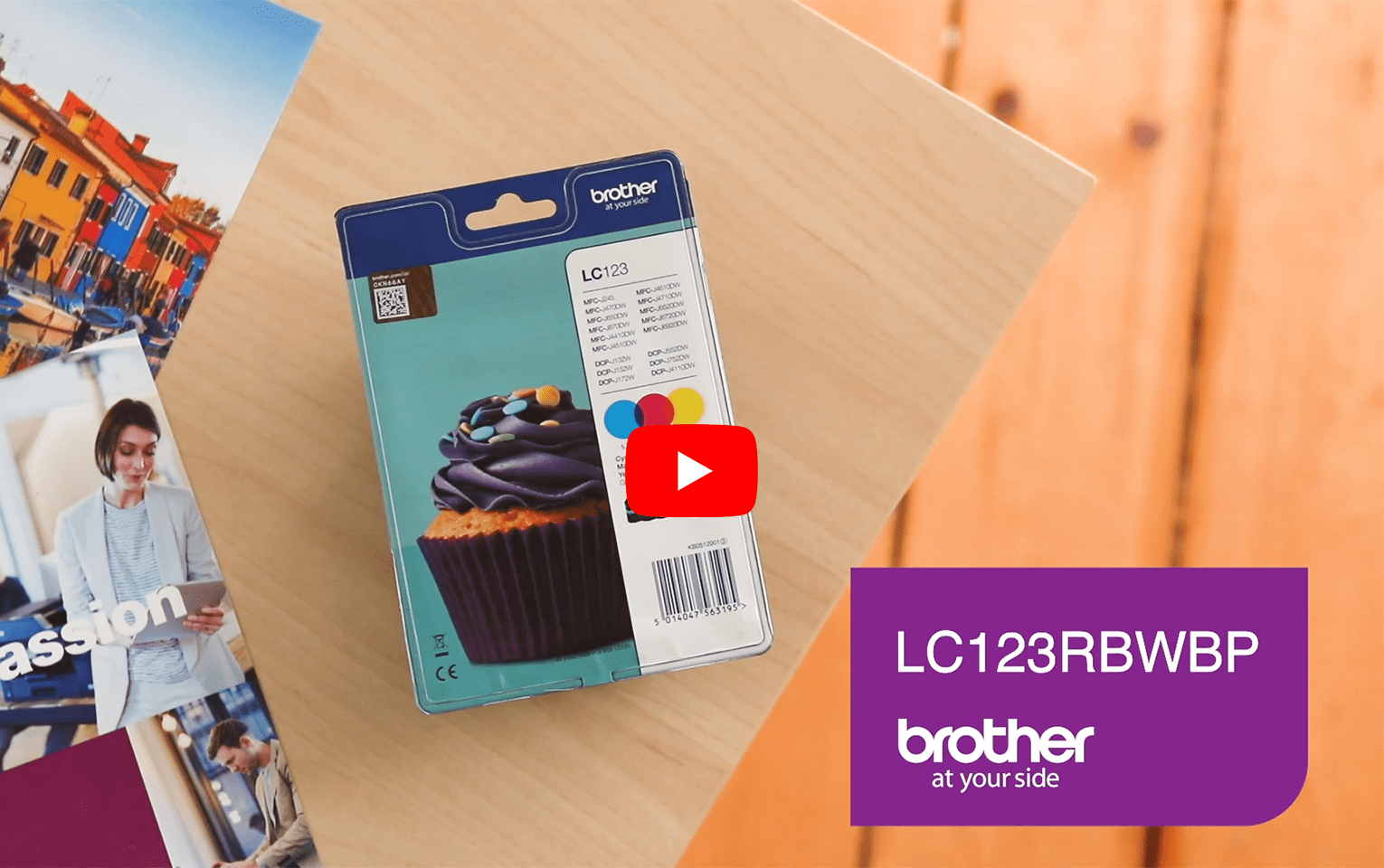Genuine Brother LC123RBWBP Ink Cartridge Rainbow Blister Pack 5